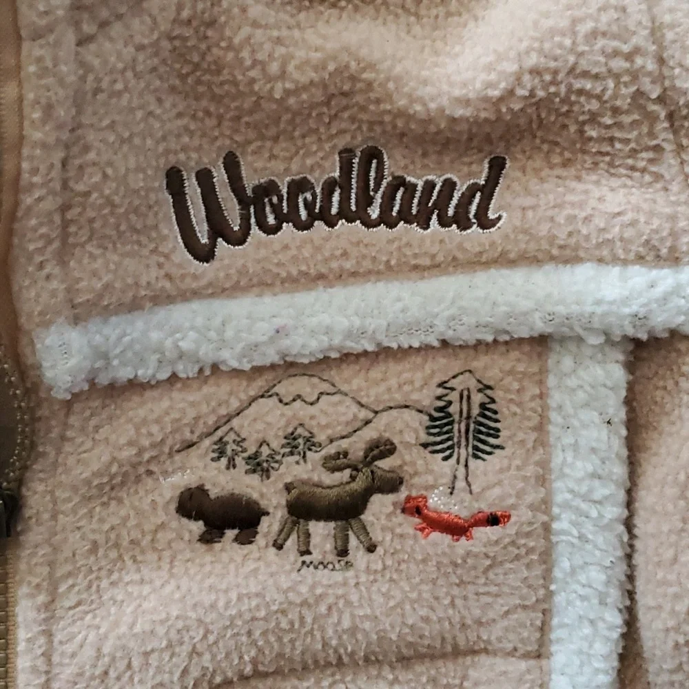 Little By‎ Little Boys Woodland Fleece Tan Jacket with Carpenter Jeans 12M